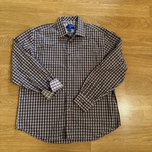 Egara Shirt Men's 100% Cotton Non-Iron XXL Multicolor Plaid Dress Shirt Preppy